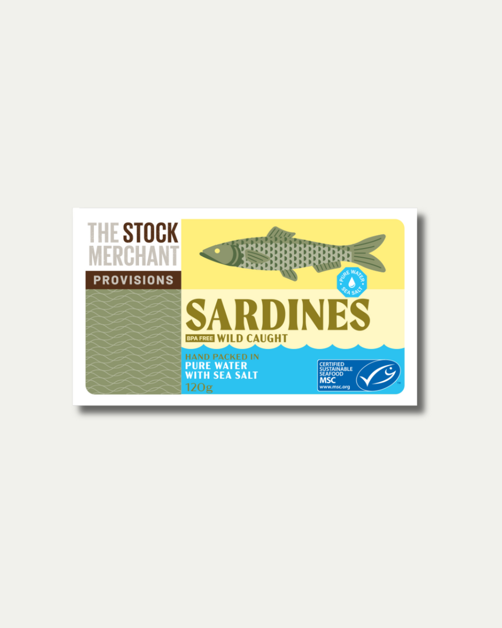 The Stock Merchant - Sardines in Water w/ Sea Salt 120g