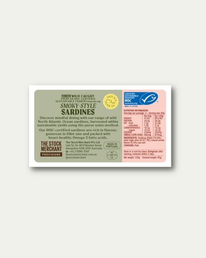 The Stock Merchant - Smoked Sardines in Olive Oil 120g