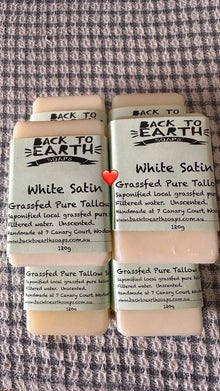 Back To Earth Soaps - White Satin - Pure Tallow Soap 120g