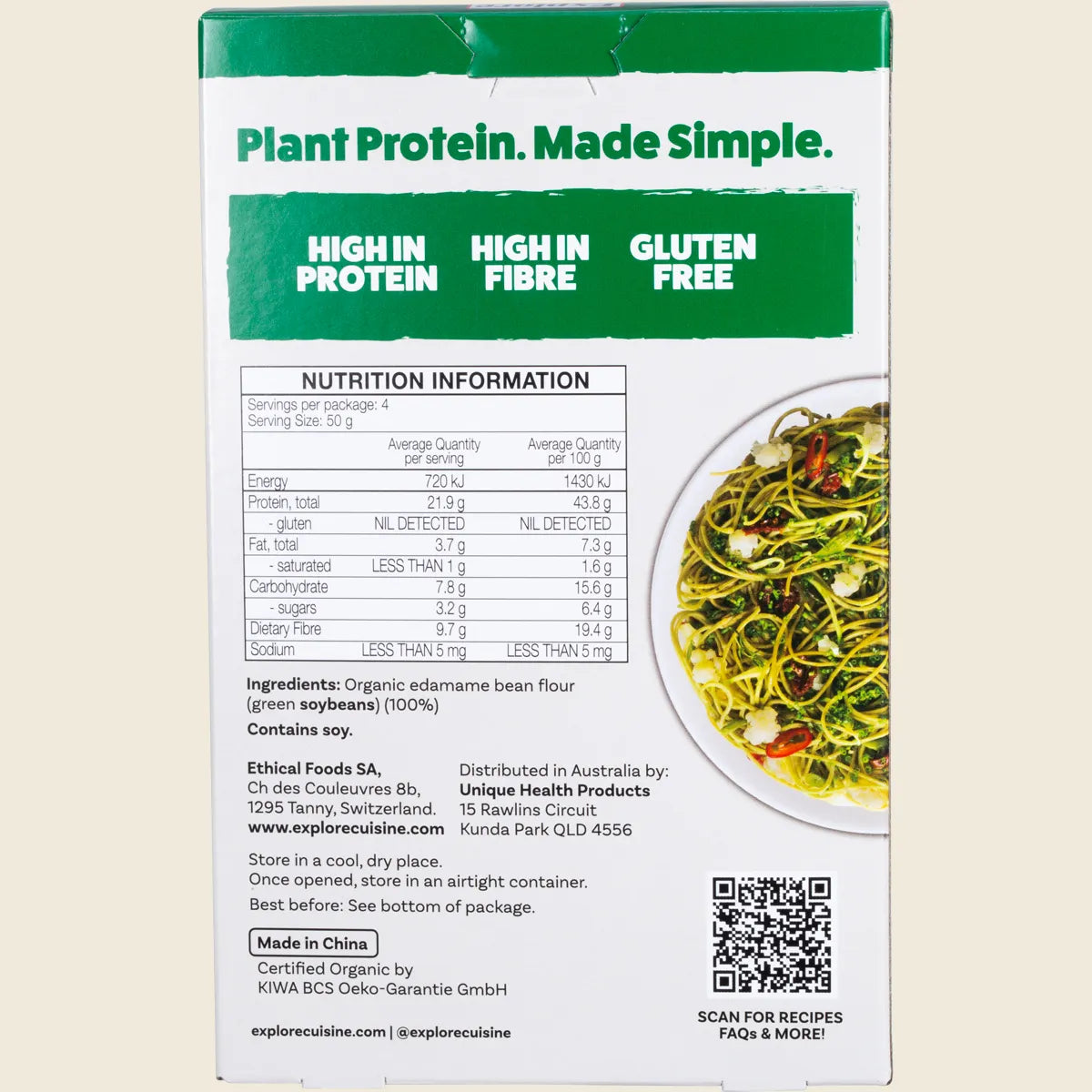 Explore Cuisine - Organic Edamame Spaghetti 200g