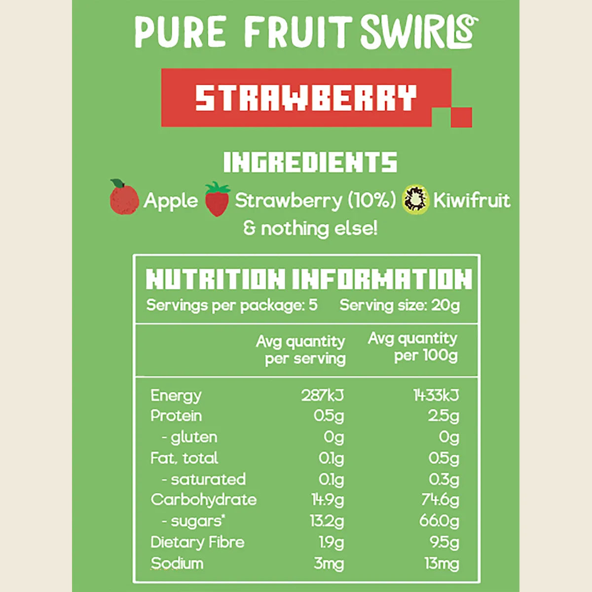 Nibblish - Pure Fruit Swirls Strawberry 100g