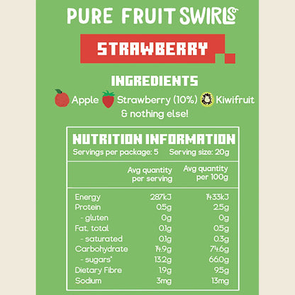 Nibblish - Pure Fruit Swirls Strawberry 100g
