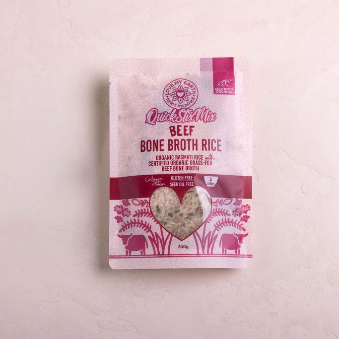Love My Earth - Quick Stix Mix Organic Bone Broth Rice Beef 200g