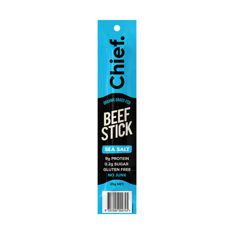 Chief Nutrition - Grass Fed Beef Stick - Sea Salt 25g