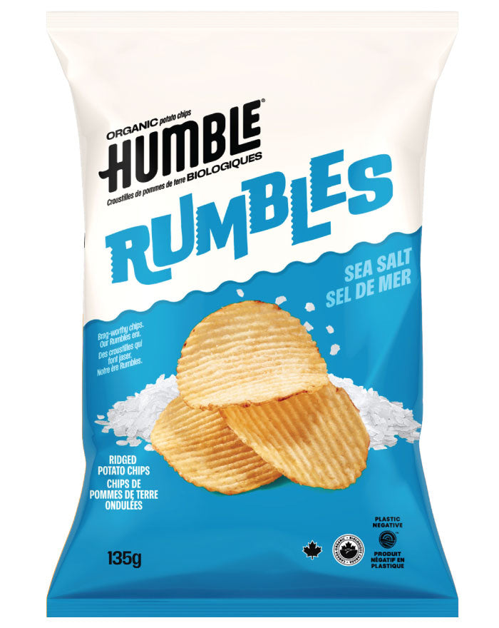 Humble - Rumbles Sea Salt Organic Ridged Potato Chips 135g