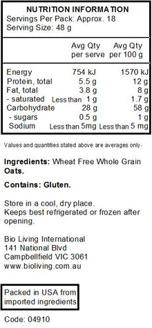 Bob's Red Mill - Rolled Oats Pure Wheat Free 907g