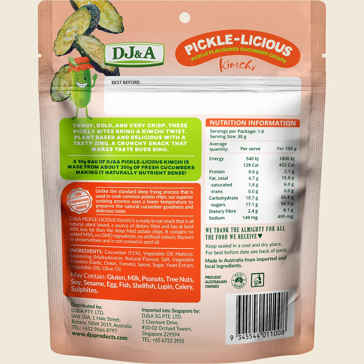 DJ&A - Pickle-Licious Pickle Flavoured Cucumber Kimchi 50g