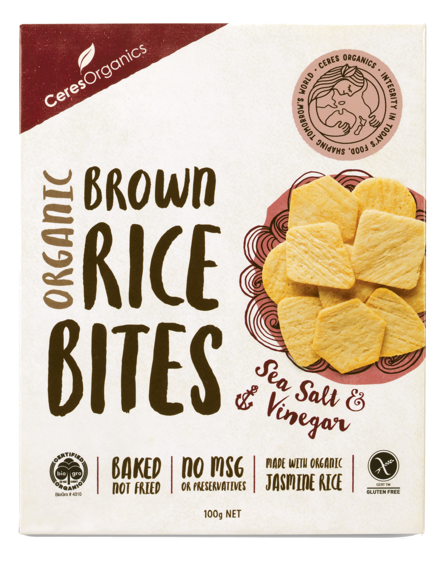 Ceres Organics - Organic Rice Bites Sea Salt & Vinegar 100g
