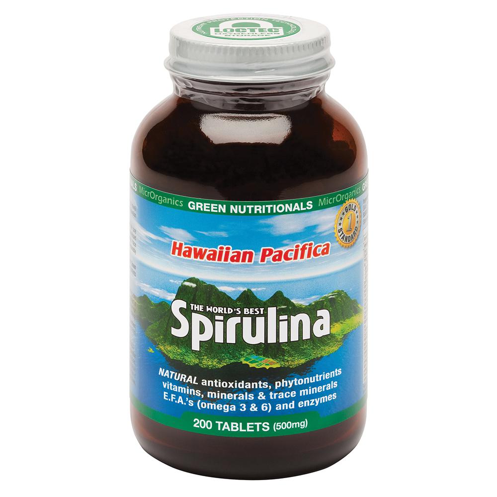 Green Nutritionals - Hawaiian Pacifica Spirulina 500mg 200 Tablets