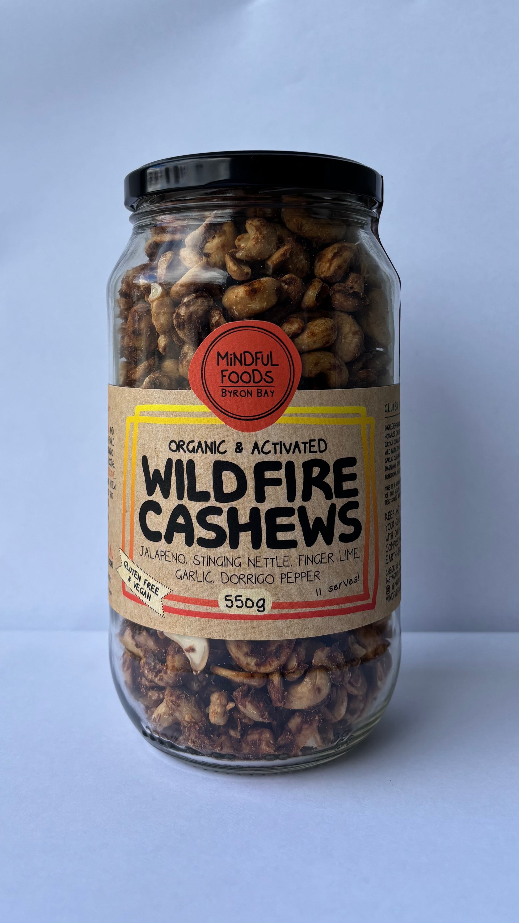 Mindful Foods - Wildfire Cashews - Organic & Activated 550g