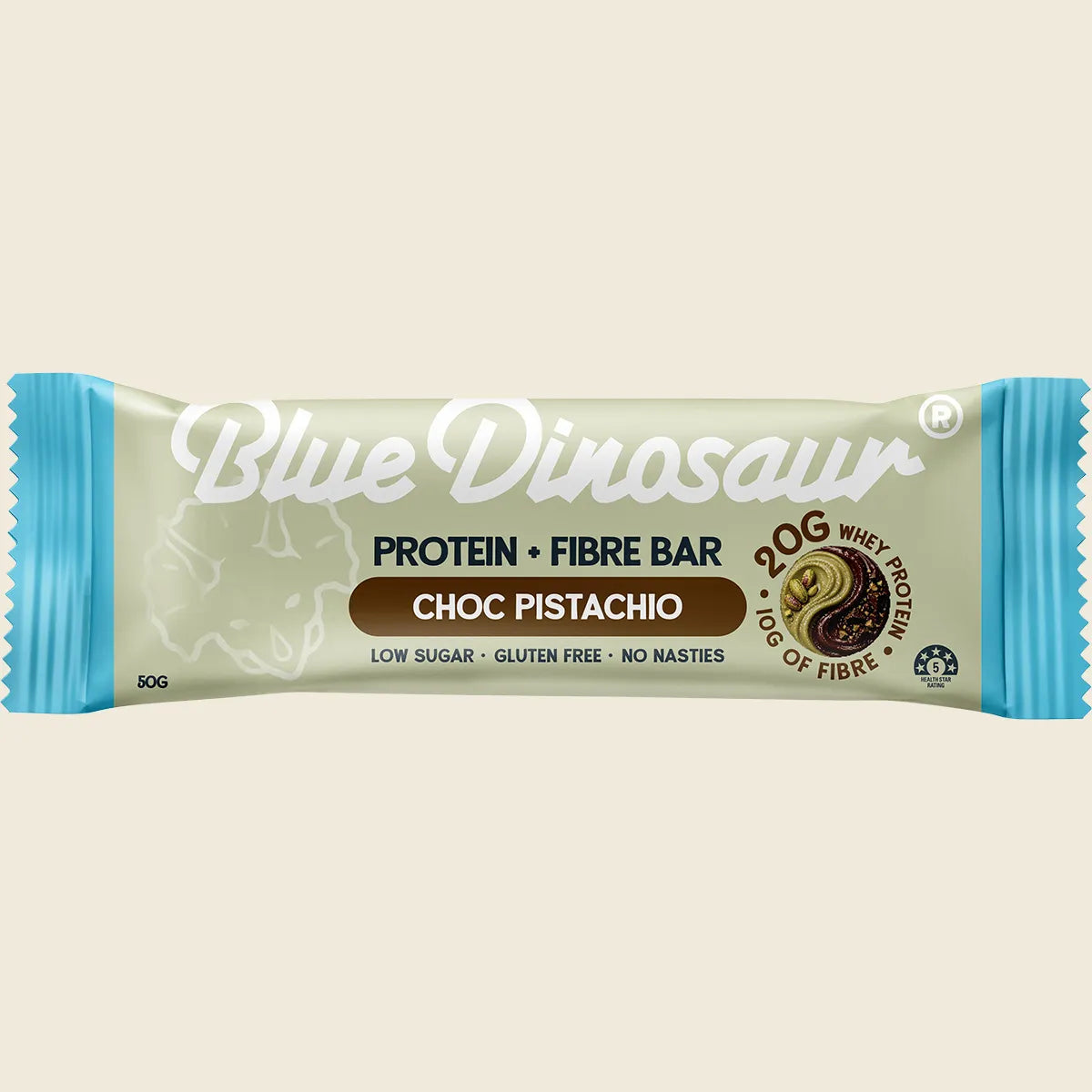 Blue Dinosaur - Protein + Fibre Bar Choc Pistachio 50g