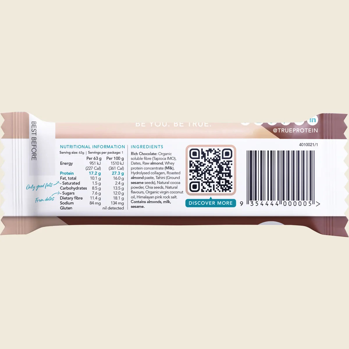 True Protein - Protein Bar Rich Chocolate 63g