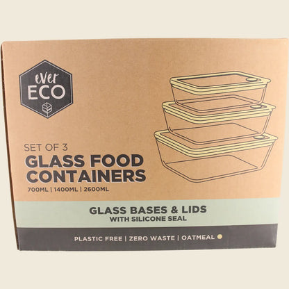 Ever Eco - Glass Food Containers Oatmeal 3pk