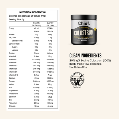 Chief Nutrition - Gut Health Colostrum Powder 90g