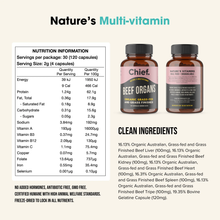 Chief Nutrition - Organic Beef Offal Multivitamin 120 Capsules