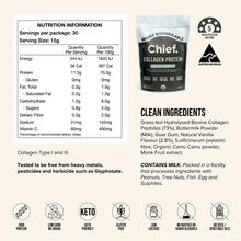 Chief Nutrition - Grass-Fed Collagen Protein Powder - Creamy Vanilla 450g