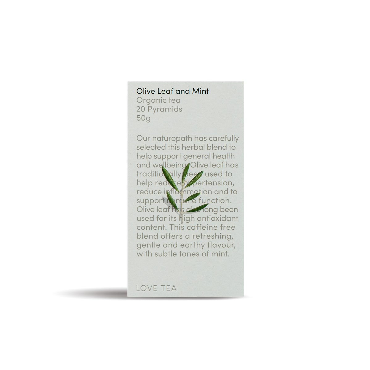 Love Tea - Olive Leaf and Mint 20 Pyramids 50g