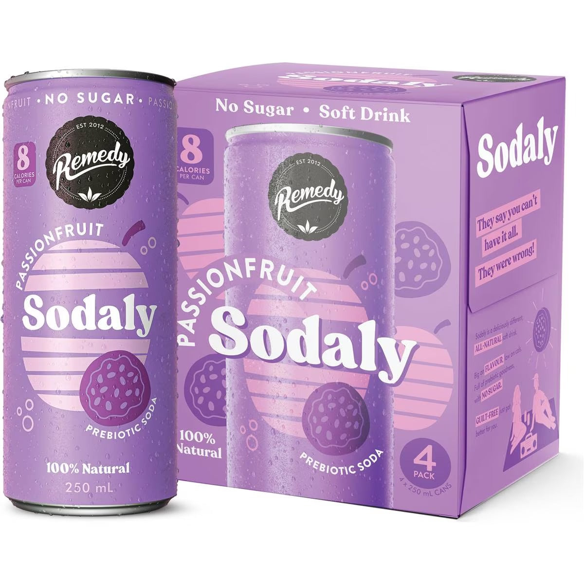 Remedy - Sodaly Passionfruit 4 x 250ml