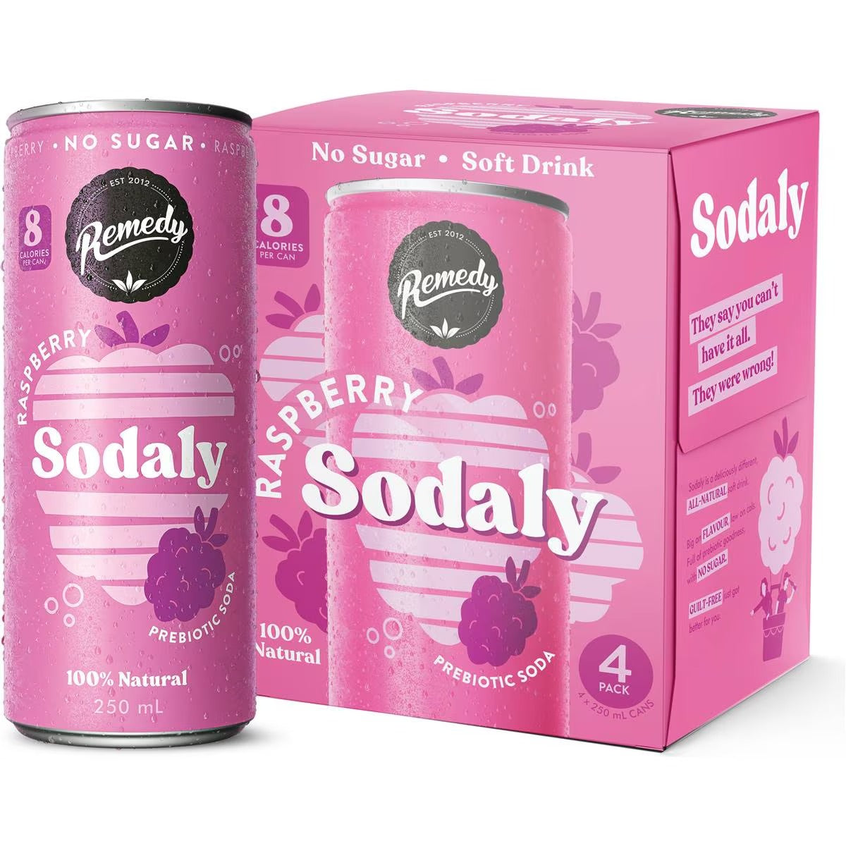 Remedy - Sodaly Raspberry 4 x 250ml