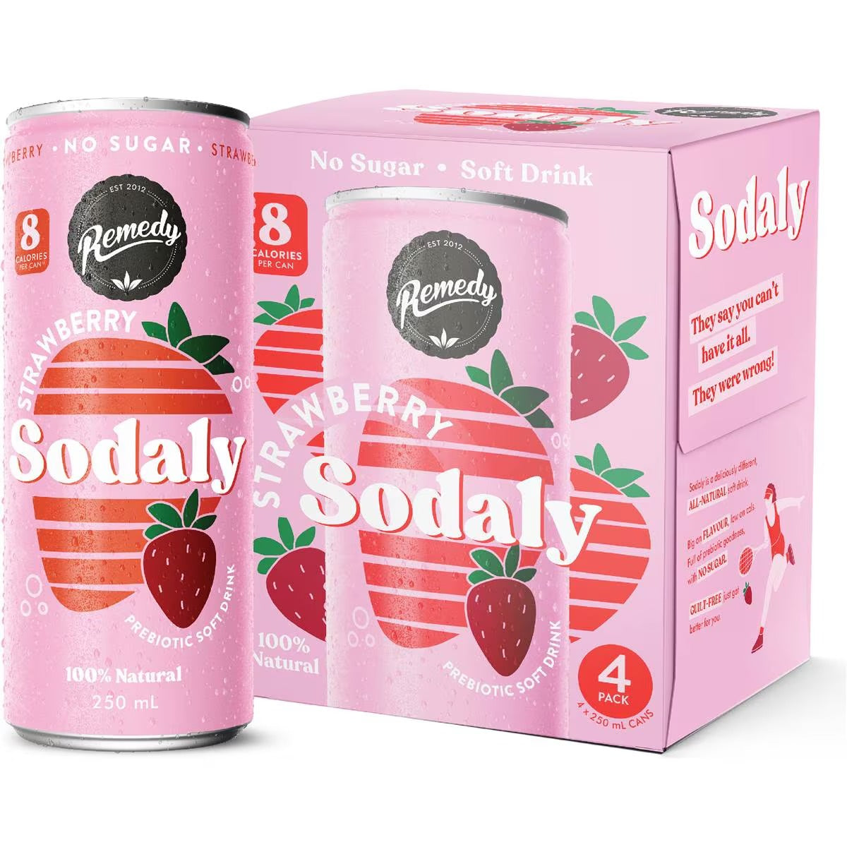 Remedy - Sodaly Strawberry 4 x 250ml