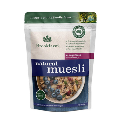 Brookfarm - Natural Muesli Macadamia Cranberry 500g
