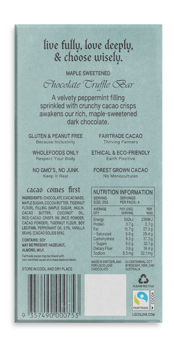 Luvio by Loco Love - Peppermint & Cacao Crisp 90g