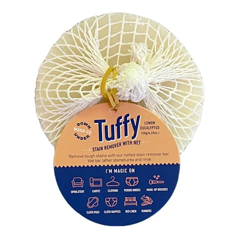 DOWNUNDER WASH CO - Tuffy Stain Remover with Net Lemon Eucalyptus CUSTOMER ORDER 120g