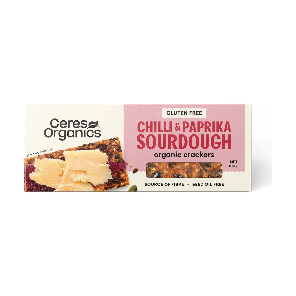 Ceres Organics - Organic Sourdough Crackers, Chilli & Paprika 100g