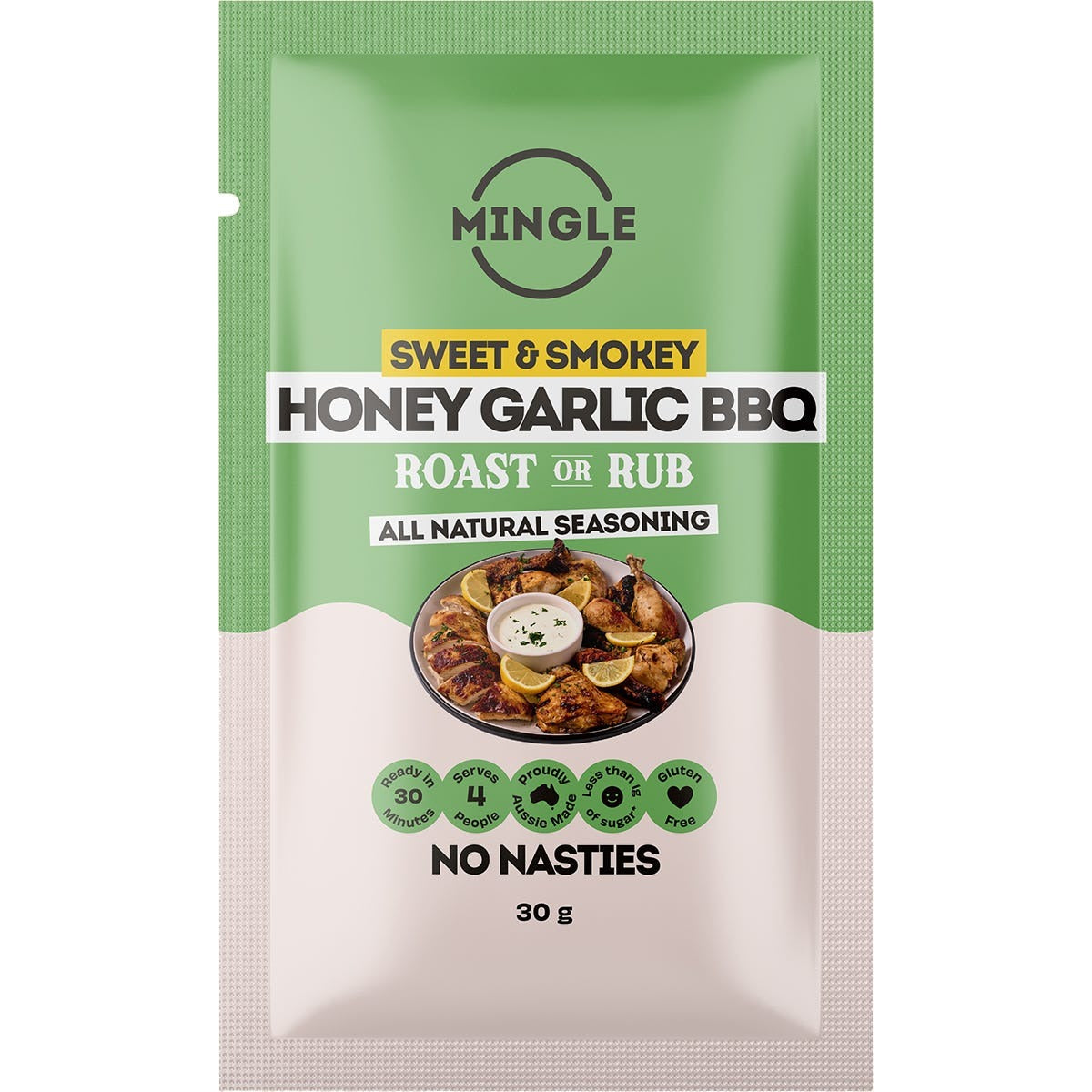 Mingle - Honey Garlic BBQ Roast or Rub Seasoning 30g