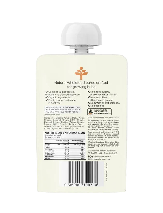 Little Harvesters - Puree Pouch - Coconut Chia Cinnamon 120g