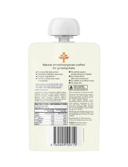 Little Harvesters - Puree Pouch - Coconut Chia Cinnamon 120g
