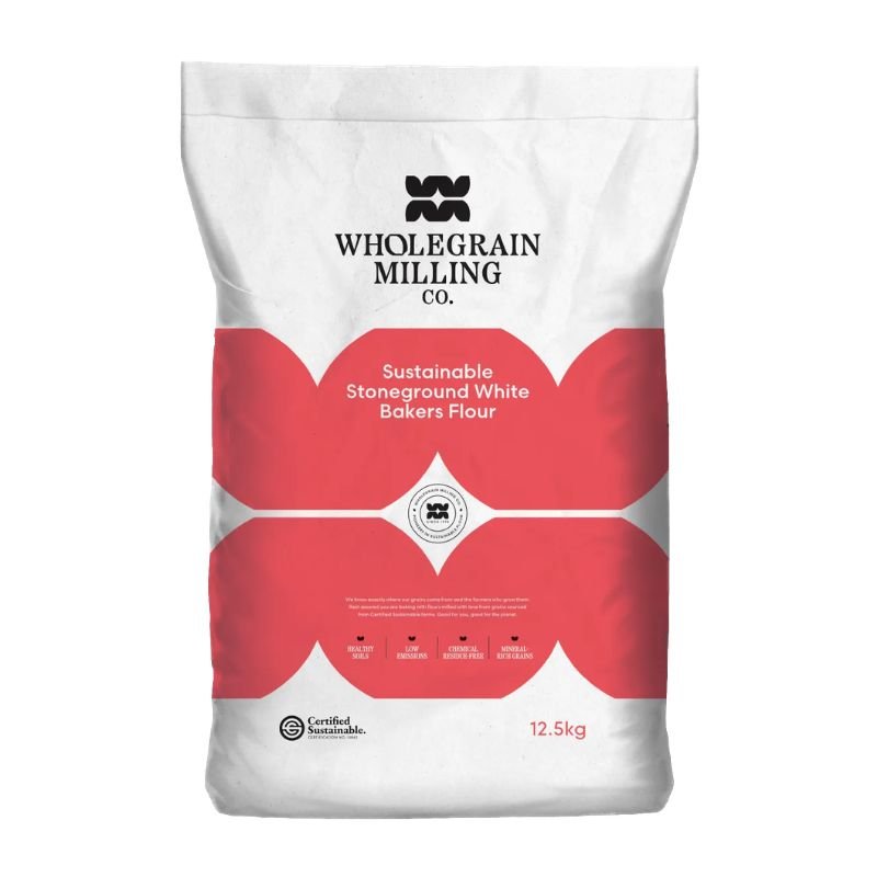 Wholegrain Milling Co - Sustainable Stoneground White Bakers Flour 12.5kg