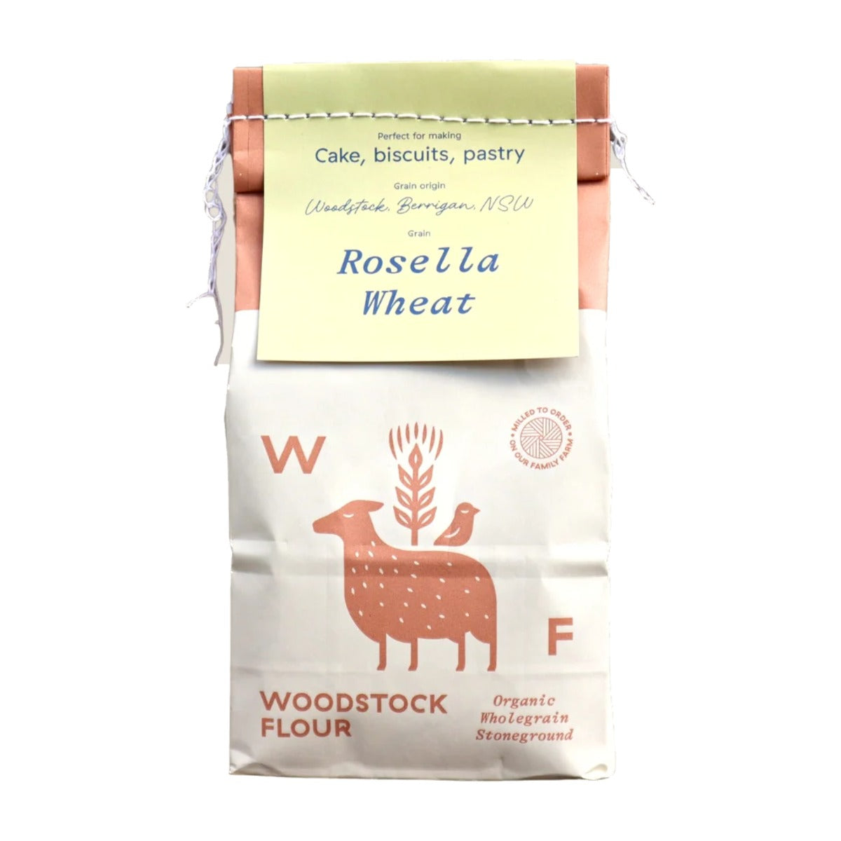 Woodstock Flour - Organic Rosella Wholewheat Flour UPDATE BARCODE 12.5kg