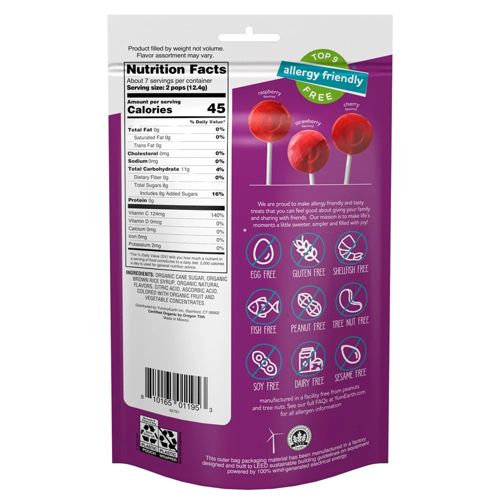 Yum Earth - Organic Vitamin C Lollipops 14 Pack 87g