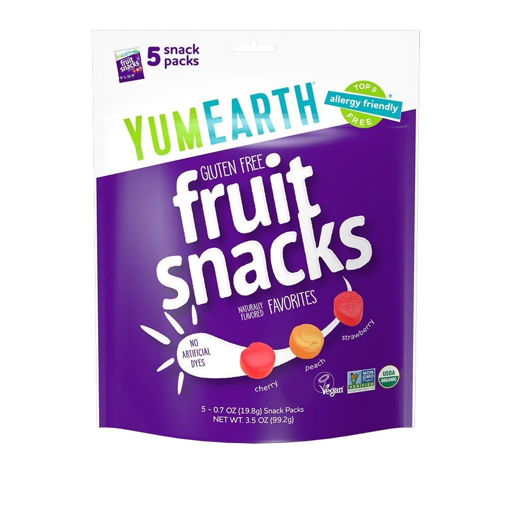 Yum Earth - Fruit Snack Packs 5x20g 100g