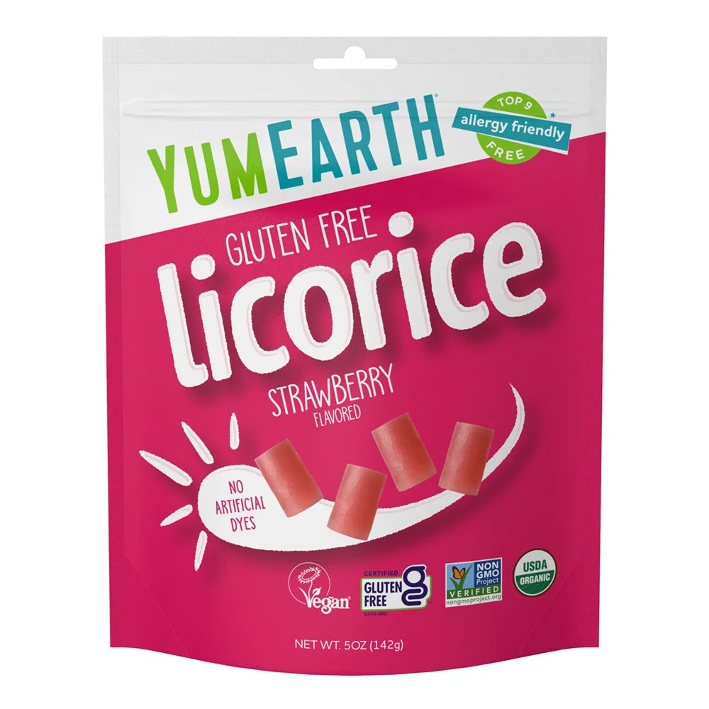 Yum Earth - Organic Gluten Free Strawberry Licorice 142g