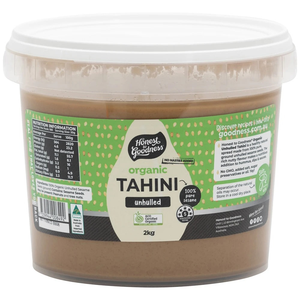 Honest to Goodness - Organic Unhulled Tahini 2kg