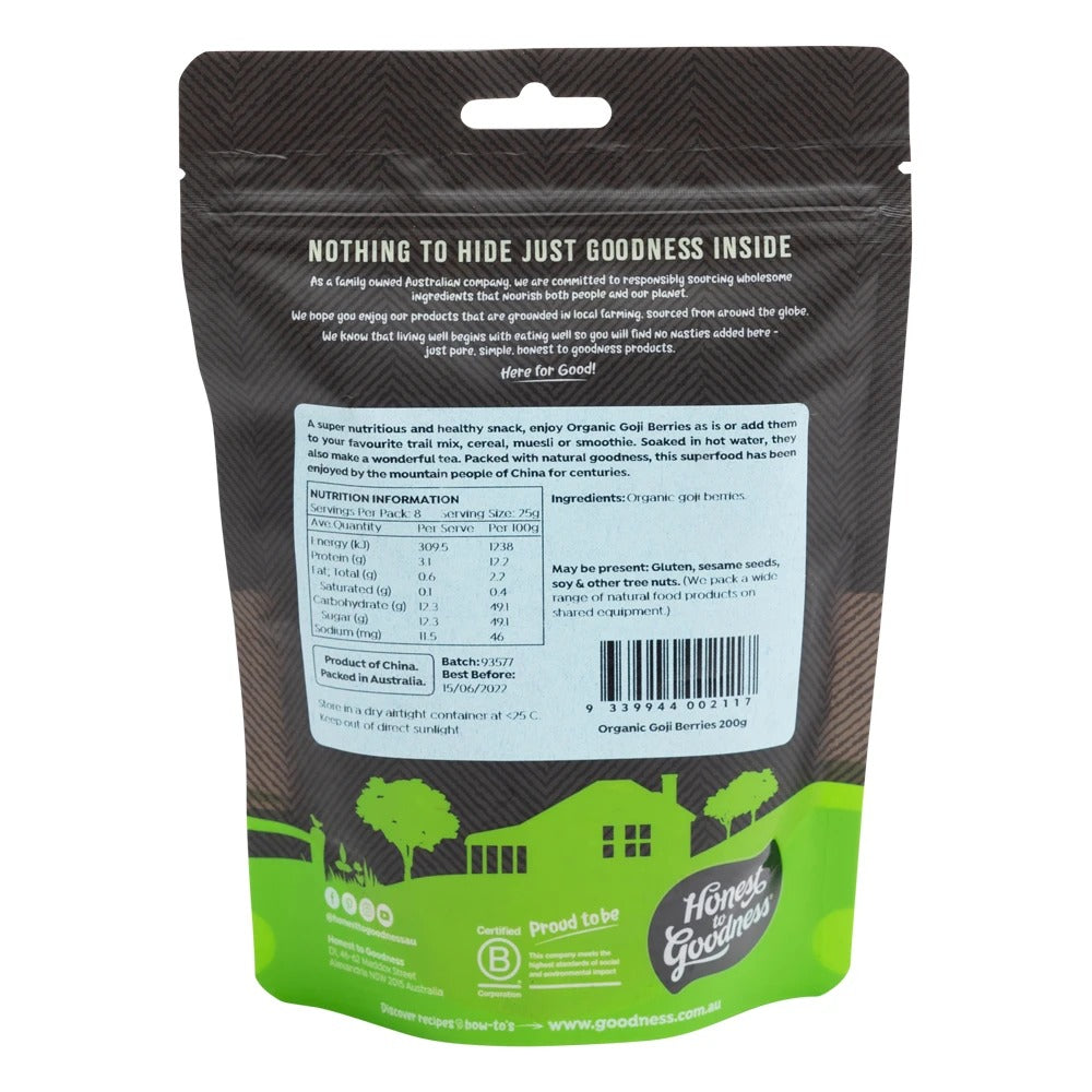 Honest To Goodness - Organic Goji Berries 200g