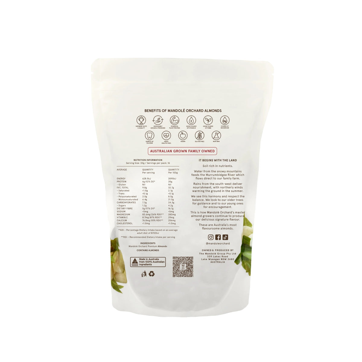 Mandole Orchard - Roasted Australian Almonds 500g