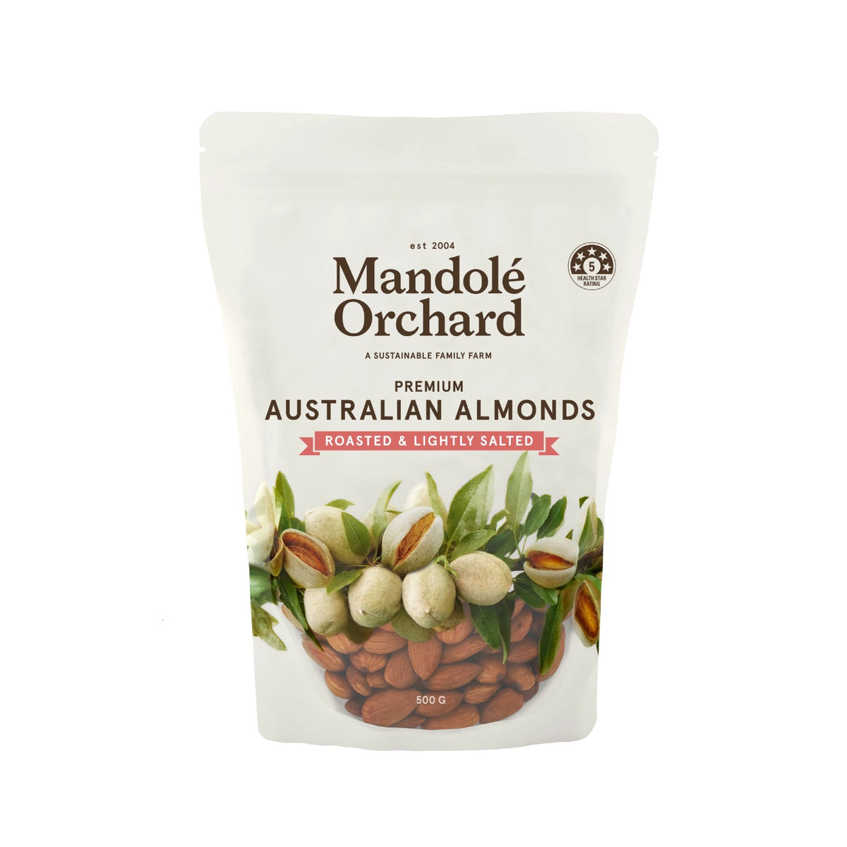 Mandole Orchard - Roasted & Lightly Salted Australian Almonds 500g