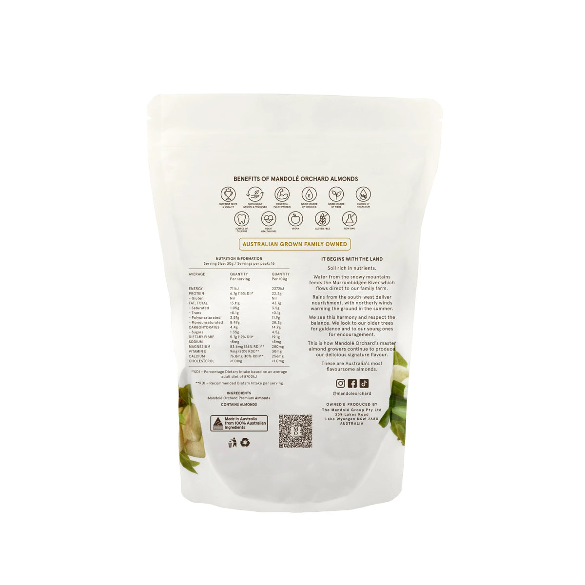 Mandole Orchard - Natural Australian Almonds 500g