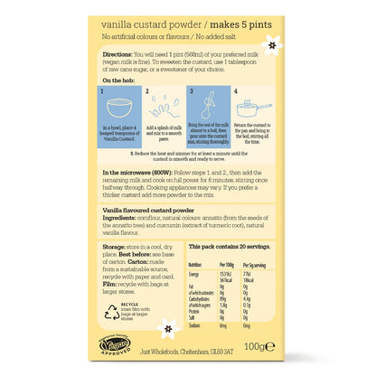 Just Wholefoods - Vanilla Custard Powder 100g