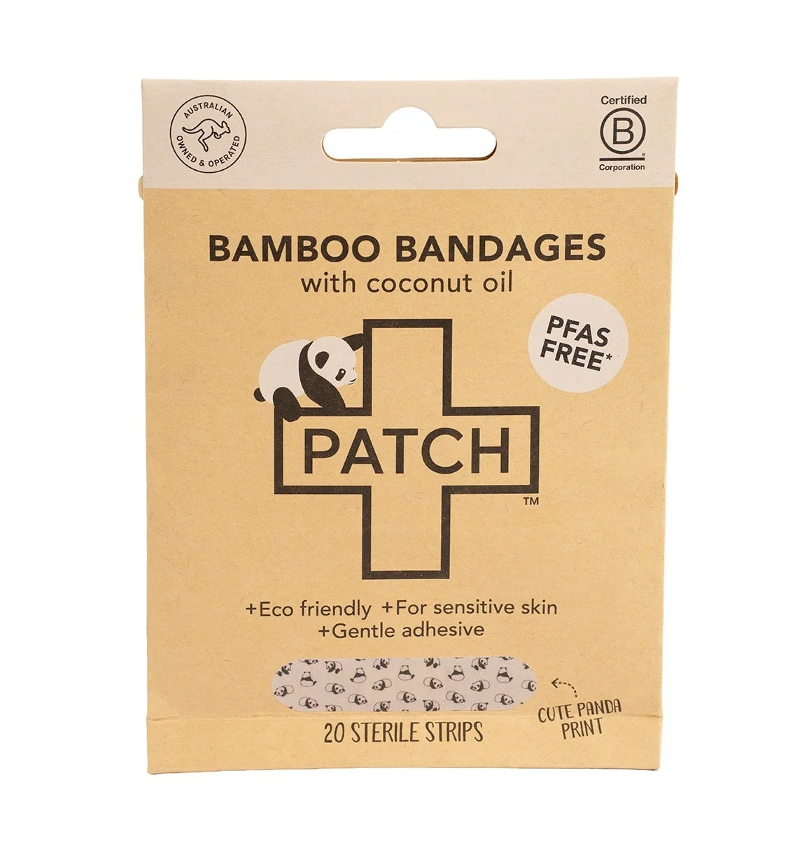 Patch - Kids Coconut Panda Bamboo Strips 20pk