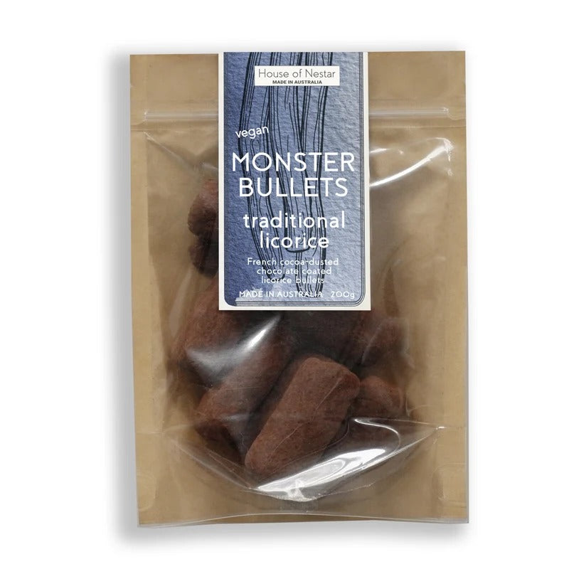 House of Nestar - Cocoa Dusted Monster Licorice Bullets - Traditional 200g