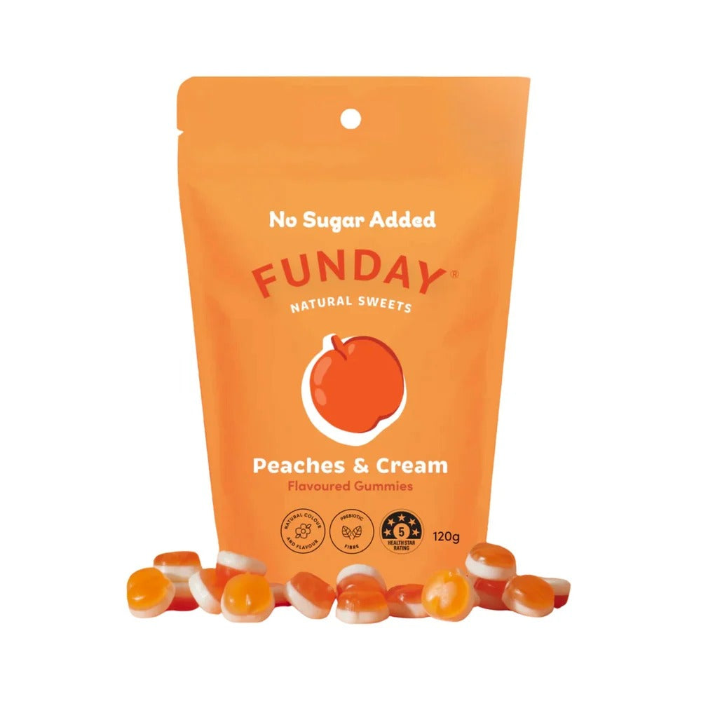 Funday Natural Sweets - Share Bag Peaches & Cream 120g