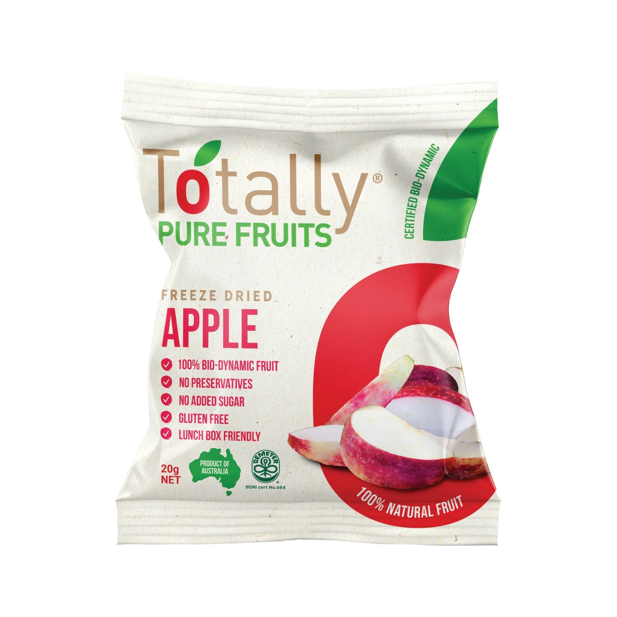 Totally Pure Fruits - Freeze Dried Biodynamic Apple 20g