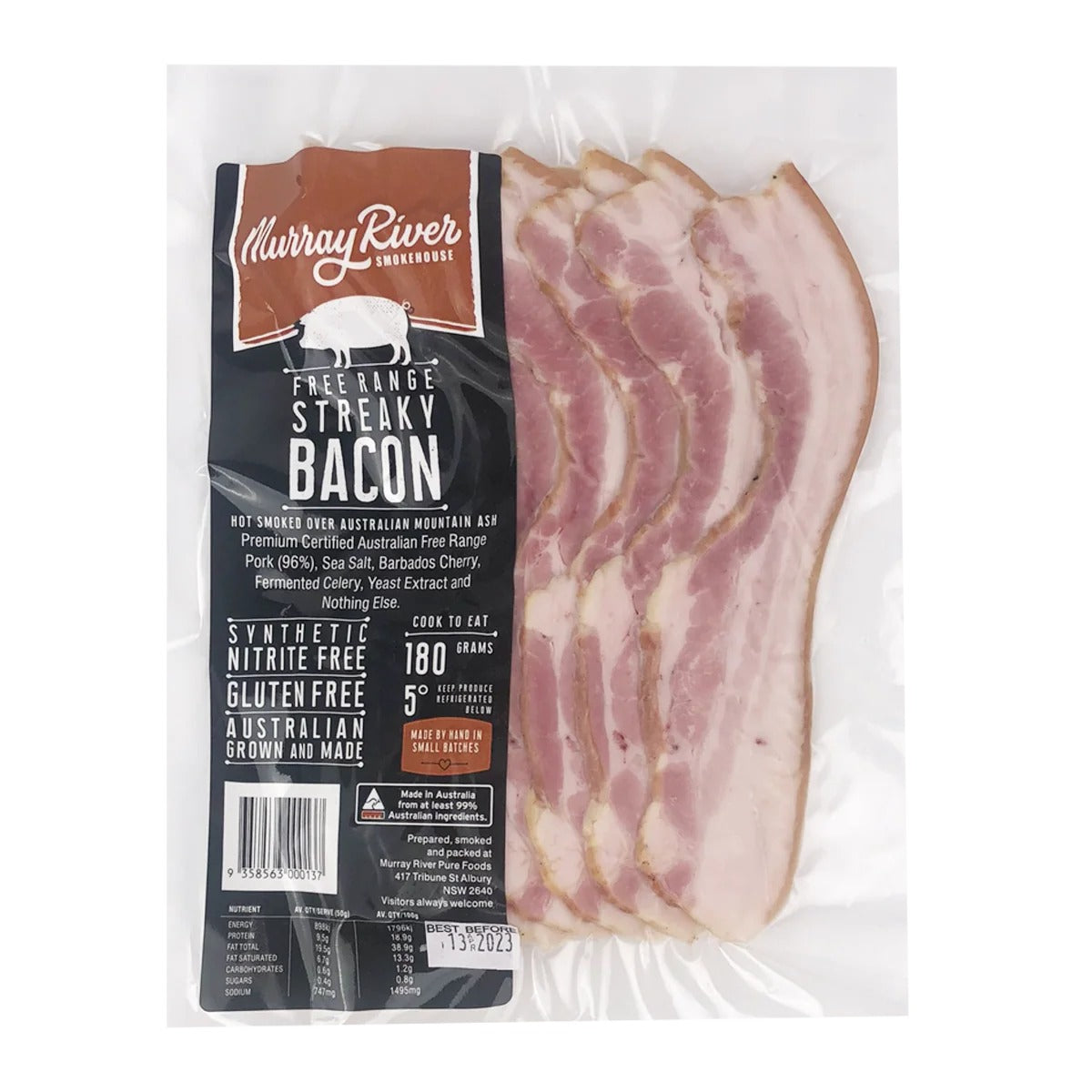 Murray River Smokehouse - Streaky Bacon 180g